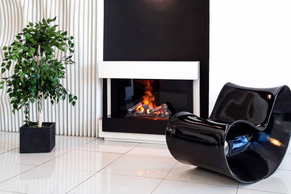 Каминокомплект Cube 36 - Белый с черным с очагом Astra 36 RF